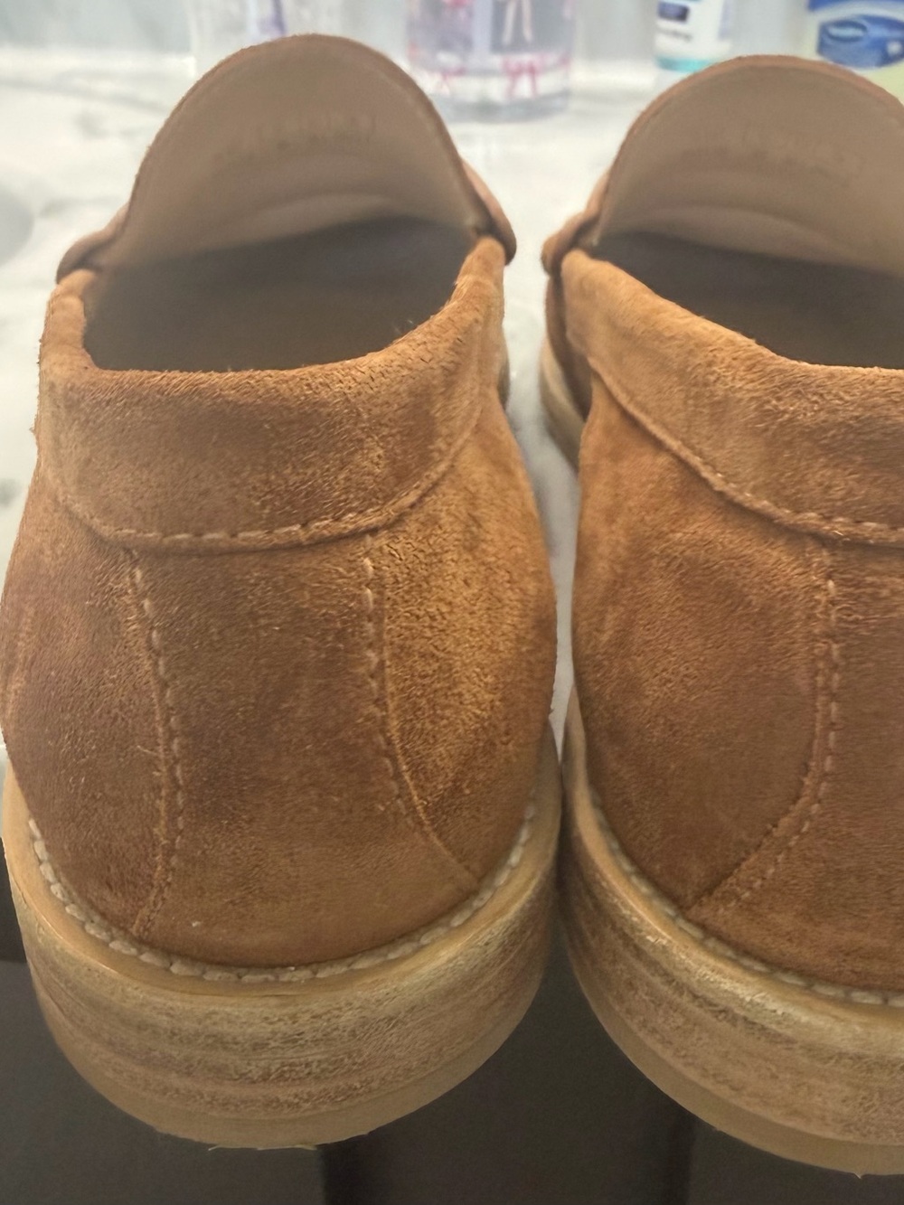 Stuart Weitzman woman’s Brown Suede Penny Loafers - Picture 2 of 9